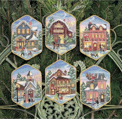 Dimensions Needlecraft - Christmas Village Ornaments
