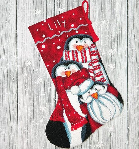 Holiday Penguins Stocking