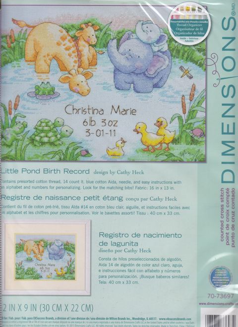Dimensions Needlecraft - Little Pond Birth Record
