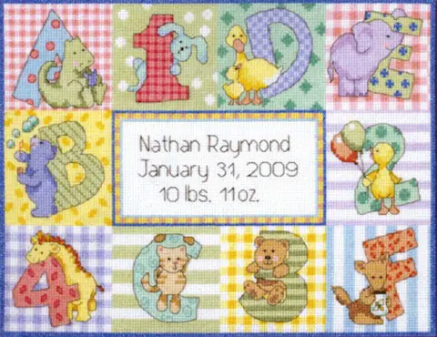 Dimensions Needlecraft - Zoo Alphabet Birth Record