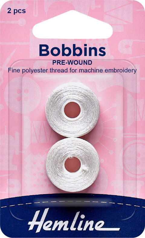 Hemline - Bobbin Thread Pre-Wound Polyester 145m 2pk