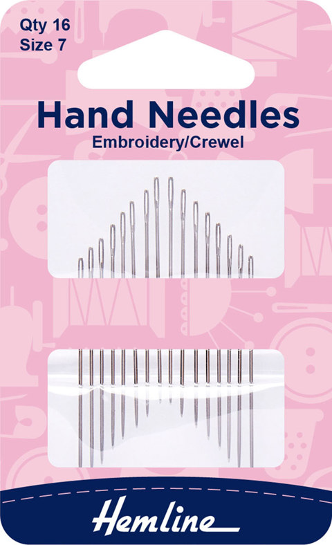Hemline - Hand Needle Embroidery/Crewel 16pk - size 7