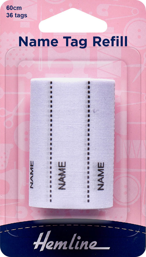 Hemline - Name Label Kit Printed Iron-On Tags Refill - 36 tags