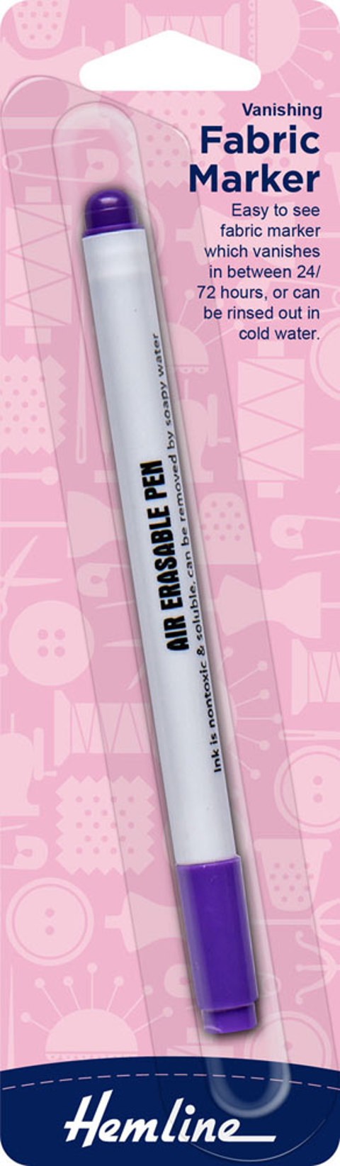 Hemline - Marker Fabric Vanishing Felt tip - Purple