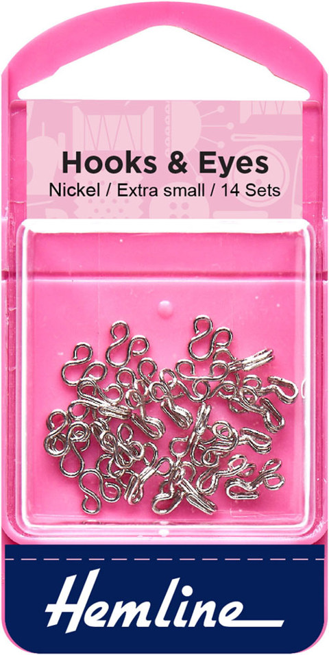 Hemline - Hook & Eye size 0/14 sets - Nickle
