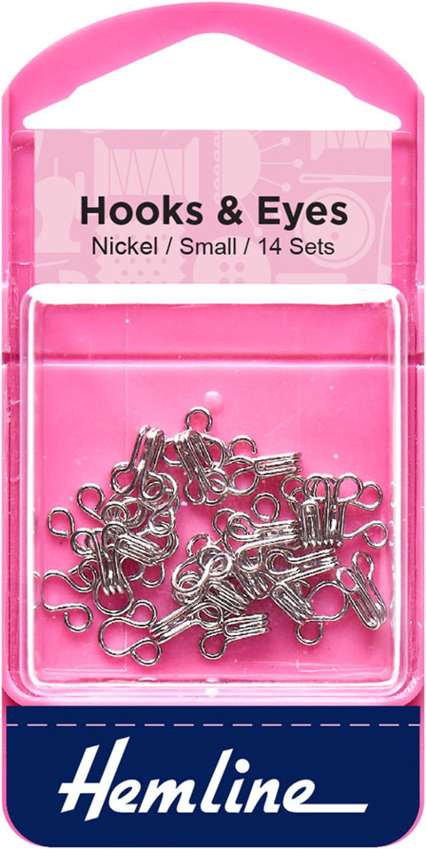 Hemline - Hook & Eye size 1/14 sets - Nickel