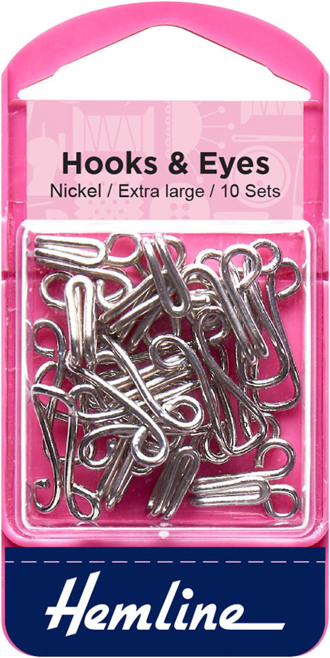 Hemline - Hook & Eye size 9/10 sets - Nickle