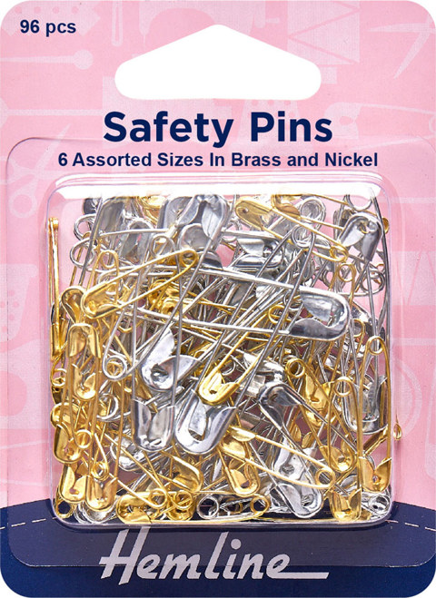 Hemline - Pins Safety Assorted 96pcs
