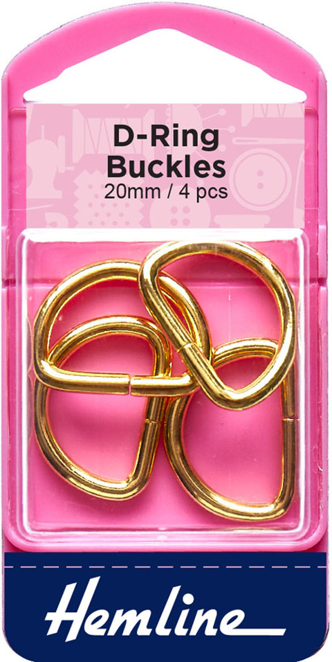 Hemline - Buckle D Rings 20mm 4pcs - Gold