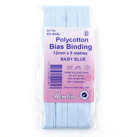 Hemline - Bias Binding 12mm x 5m - Baby Blue