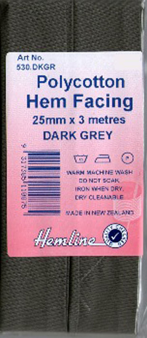 Hemline - Bias Hem Facing 25mm x 3m - Dark Green