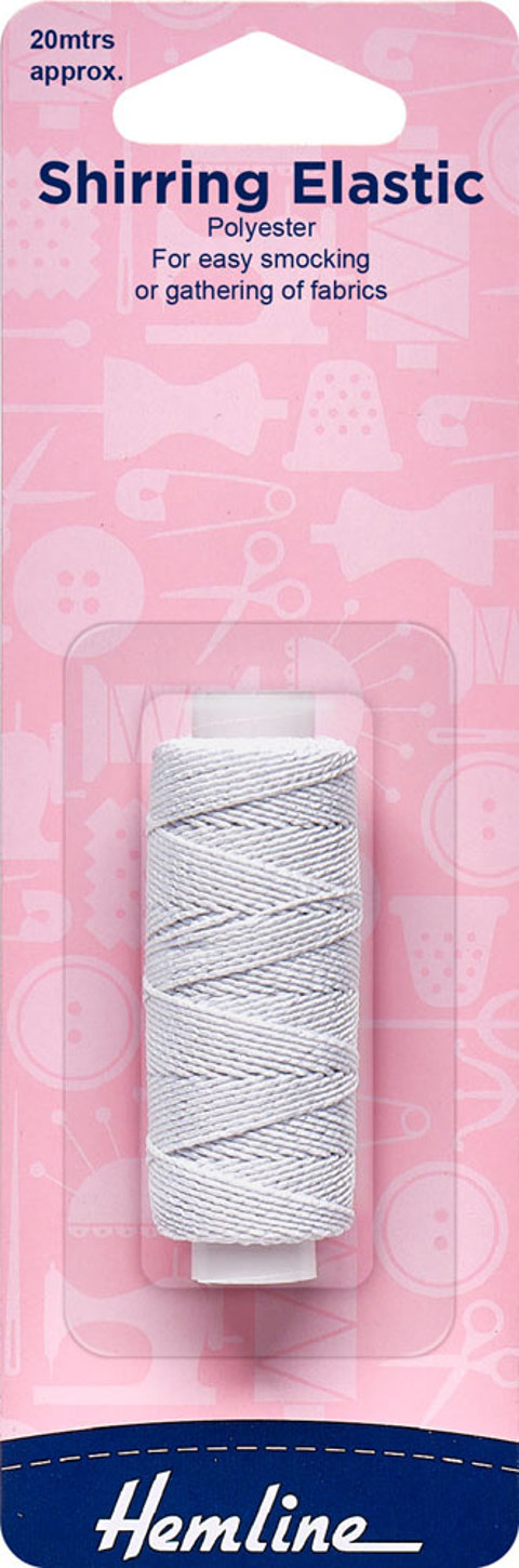 Hemline - Elastic Shirring 0.75mm x 20m - White