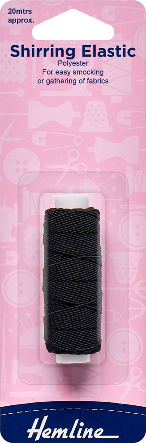 Hemline - Elastic Shirring 0.75mm x 20m - Black