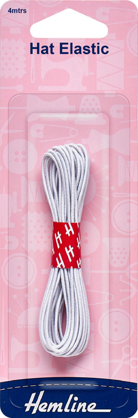 Hemline - Elastic Hat 1.3mm x 4m - White