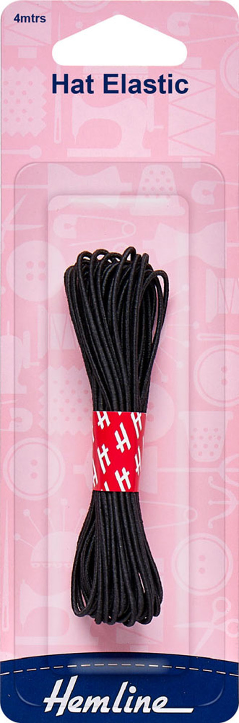 Hemline - Elastic Hat 1.3mm x 4m - Black
