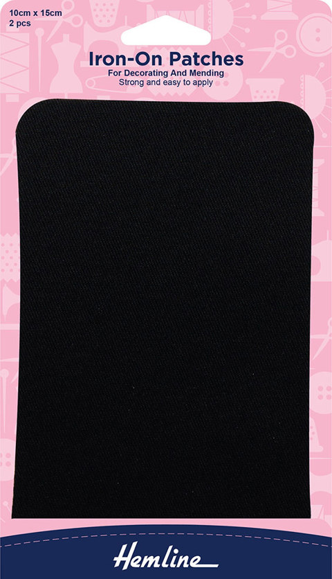 Hemline - Patch Mender Iron-On 2pcs - Black