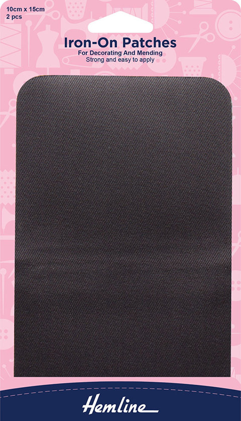 Hemline - Patch Mender Iron-On 2pcs - Dark Grey