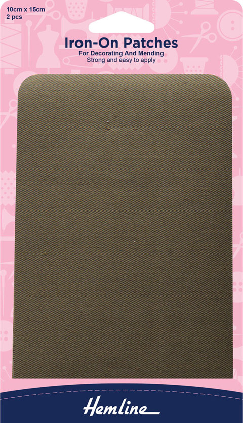 Hemline - Patch Mender Iron-On 2pcs - Khaki