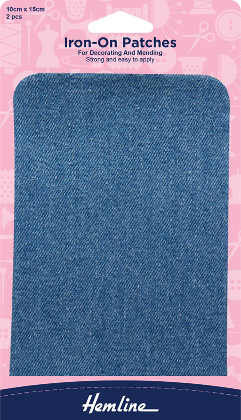 Hemline - Patch Mender Iron-On 2pcs - Light Denim