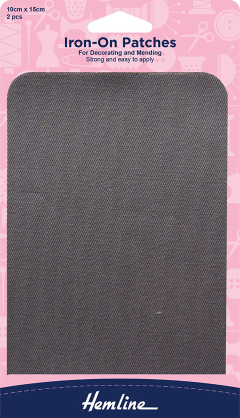 Hemline - Patch Mender Iron-On 2pcs - Light Grey