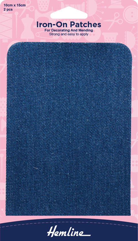 Hemline - Patch Mender Iron-On 2pcs - Mid Denim