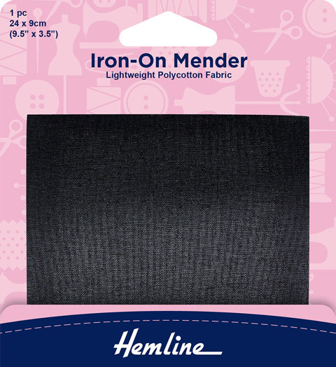 Hemline - Patch Mender Iron-On 1pce - Black