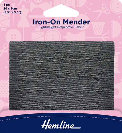 Hemline - Patch Mender Iron-On 1pce - Dark Grey