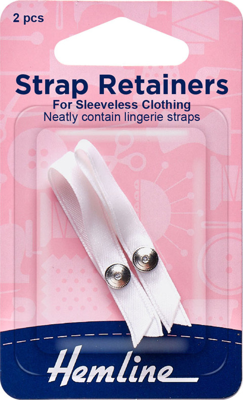 Hemline - Strap Shoulder Retainers 2pcs - White