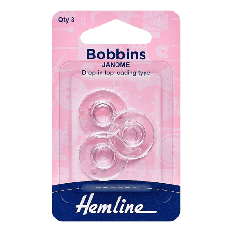 Hemline - Bobbin Plastic Drop In Janome/New Home 3pk