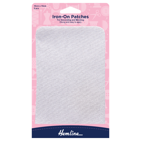 Hemline - Patch Mender Iron-On 2pcs - White