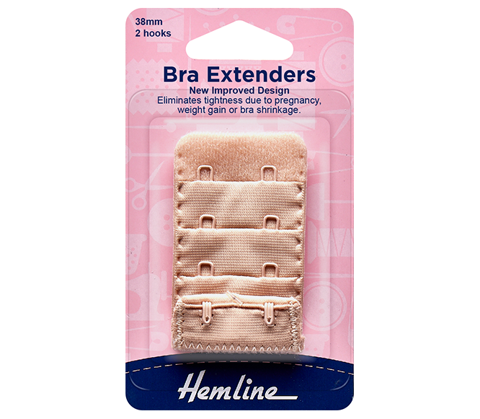 Hemline - Bra Back Expander 38mm - 2 Hook - Nude