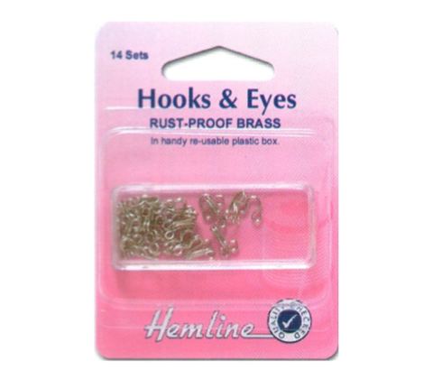 Hemline - Hook & Eye size 2/14 sets -Nickle 