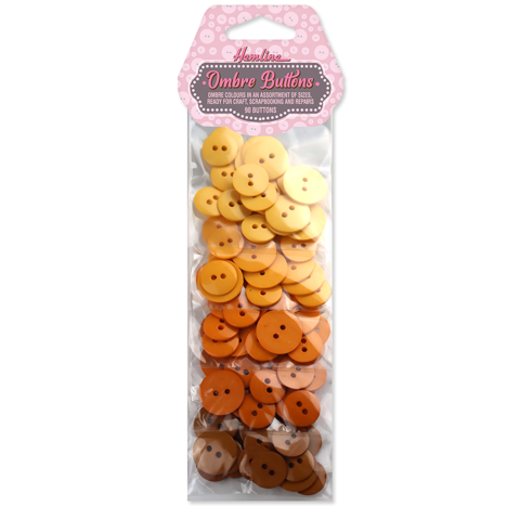 Hemline Buttons - Value Pack - Ombre Assorted Qty 90 - Orange