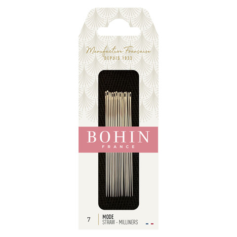 BOHIN - Hand Needle Straw / Milliner Qty 15 - Size 7 