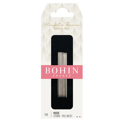 BOHIN - Hand Needle Straw / Milliner Qty 15 - Size 10 