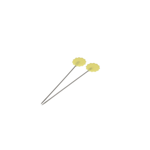BOHIN - Pins Flower Head 0.65mm x 50mm Qty 50 - Yellow