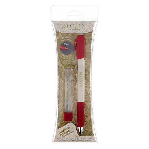 BOHIN - Mechanical Chalk Pencil & Leads 0.9mm Qty 6 - White