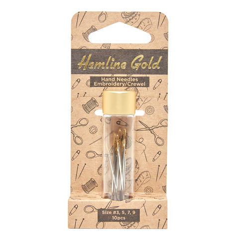 Hemline Gold - Hand Needle Gold Eye Embroidery 10pk - sizes 3, 5, 7, 9
