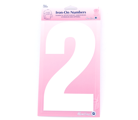 Hemline - Iron On Number Large 20cm - White 2
