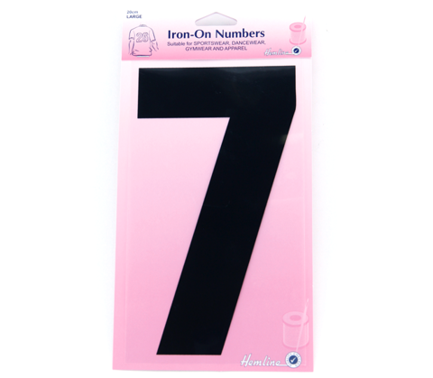 Hemline - Iron On Number Large 20cm - Black 7