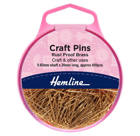 Hemline - Pins Craft Rust Proof 0.65 x 20mm 450pcs (approx.) - Brass