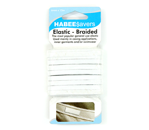 Mask Elastic Braided - 6mm x 15m White