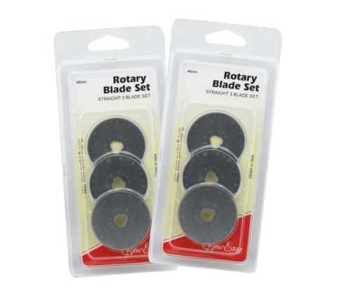 Sew Easy - Rotary Blade Straight 45mm 3pk Set - 2pks x 3 Blades