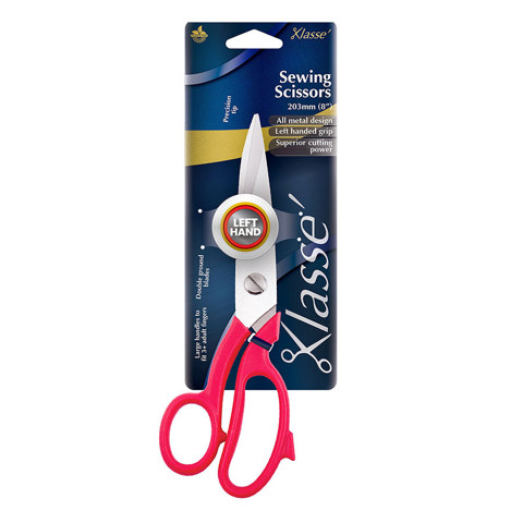 Klasse Scissors - Sewing Left Handed 203mm (8in) - Red