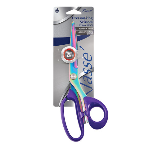 Klasse Scissors - Dressmaking 235mm (9.25in) - Rainbow / Purple