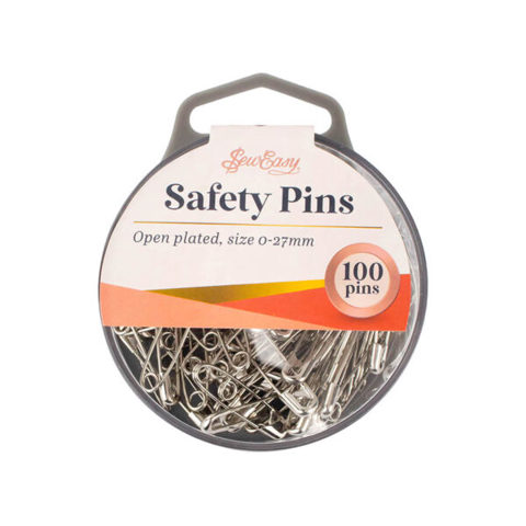Sew Easy - Safety Pins Open Plated Size 0, 27mm 100pc