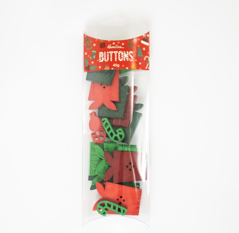 Hemline Buttons - Value Pack - Novelty Craft Buttons 45g - Christmas