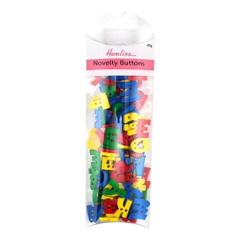 Hemline Buttons - Value Pack - Novelty Craft Buttons 45g - Alphabet