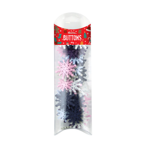 Hemline Buttons - Value Pack - Novelty Craft Buttons 45g - Snowflake