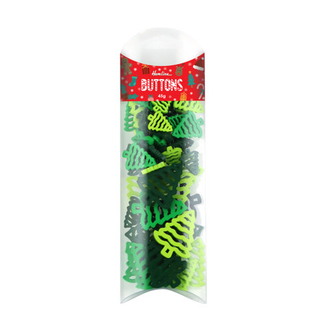 Hemline Buttons - Value Pack - Novelty Craft Buttons 45g - Tree